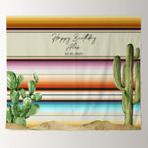Lofaris Personalized Cactus And Fiesta Birthday Decoration Backdrop